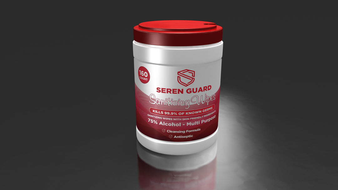 SEREN GUARD® Alcohol Sanitizing Wipes – 160 count cylinder tub