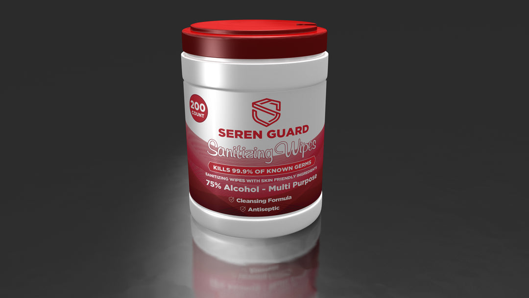 SEREN GUARD® Alcohol Sanitizing Wipes – 200 count cylinder tub
