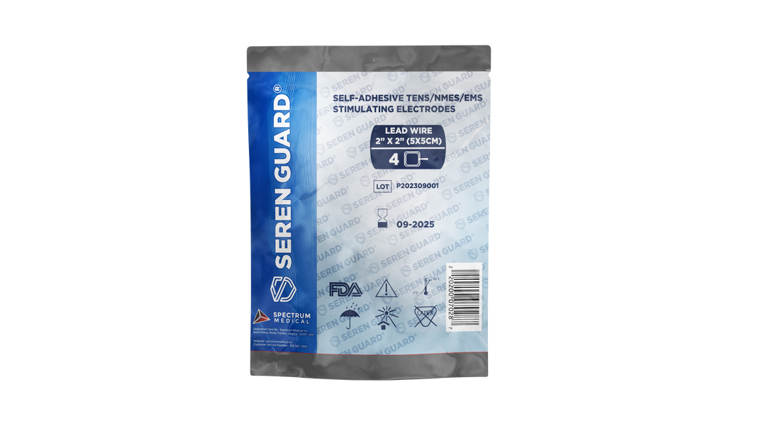 SEREN GUARD® Self-Adhesive Electrodes Lead-Wire Connector 3 x 4 inch / 4 Pack