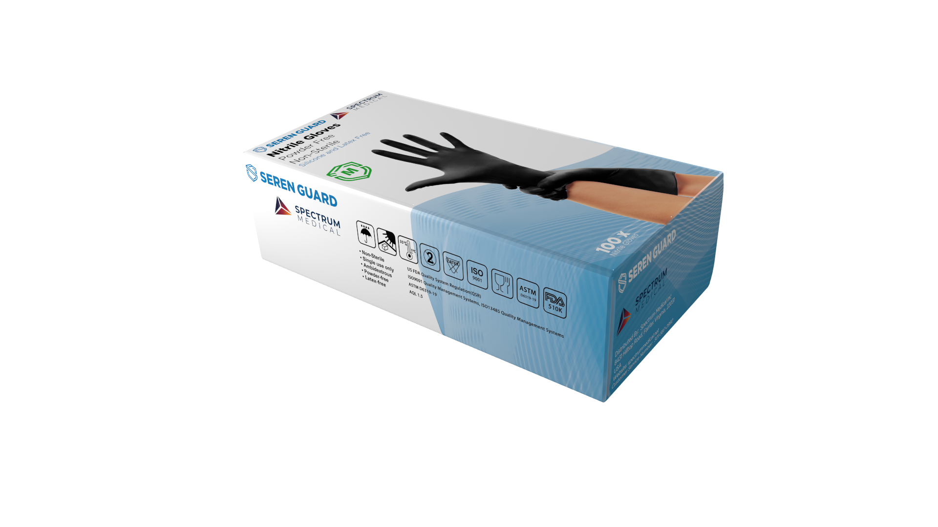 SEREN GUARD® Nitrile Gloves - Black – Spectrum Medical