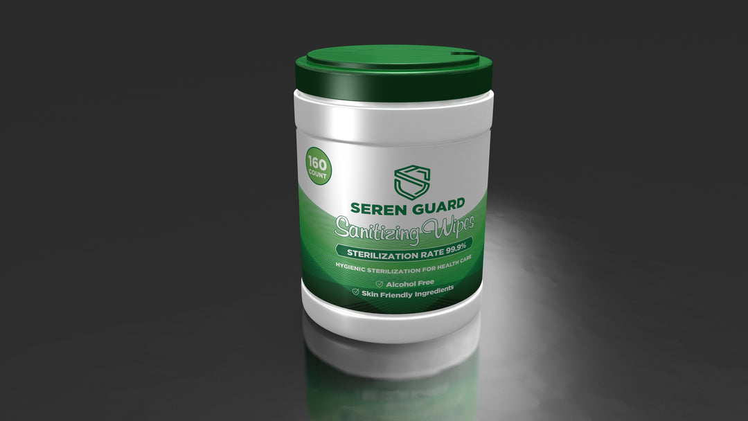 SEREN GUARD® Non-Alcohol Sanitizing Wipes – 160 count cylinder tub