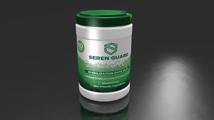 SEREN GUARD® Non-Alcohol Sanitizing Wipes – 80 count cylinder tub