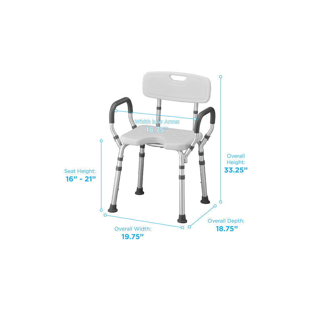 Nova Shower Chair with Back and Arms